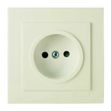 Розетка Nilson Touran кремовая 1-я без заземления со шторкой ( 24121016 )