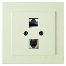 Розетка Nilson Touran кремовая компьютерная телефонная CAT6e-Cat3e ( 24121049 )