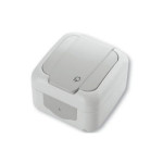 Розетка VI-KO Palmiye 1на с/с+крышкой накладная серая 90555508