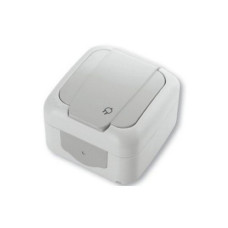 Розетка VI-KO Palmiye 1на с/с+крышкой накладная серая 90555508