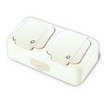 Розетка VI-KO Palmiye 2на с/с+кр накладная белая 90555488