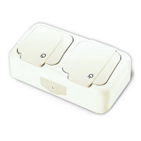 Розетка VI-KO Palmiye 2на с/с+кр накладная белая 90555488