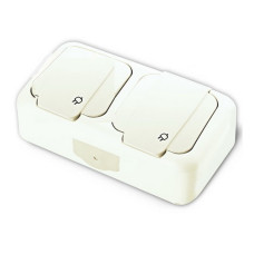 Розетка VI-KO Palmiye 2на с/с+кр накладная белая 90555488