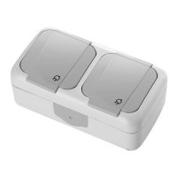 Розетка VI-KO Palmiye 2на с/с+крышка накладная 10шт серая 90555588